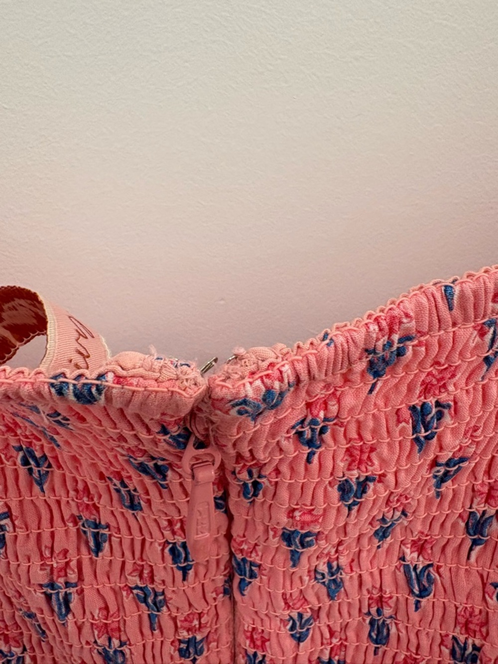 Ivy City Co Pink Catalina Floral Smocked Milkmaid Prairie Midi Dress With Slit - Picture 11 of 14